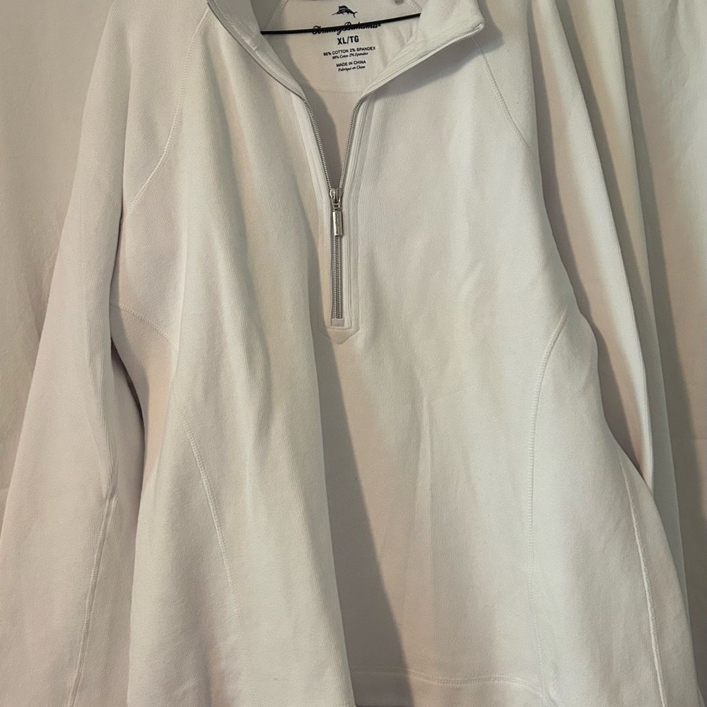 Tommy Bahama White Quarter-Zip Pullover